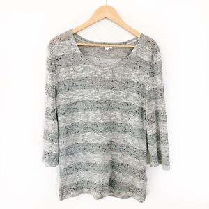 💝(3/$25) 𝅺alfred sung • knit striped sweatshirt
